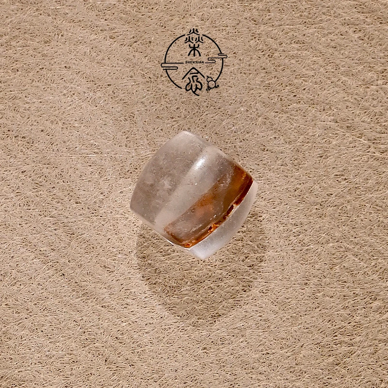 9MM红泥骸骨水晶直切桶珠文玩手串配饰散珠水晶配珠顶珠腰珠鼓珠