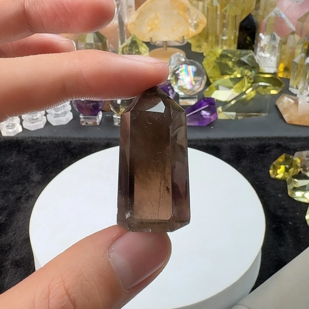 水晶未镶嵌珠宝半成品茶晶