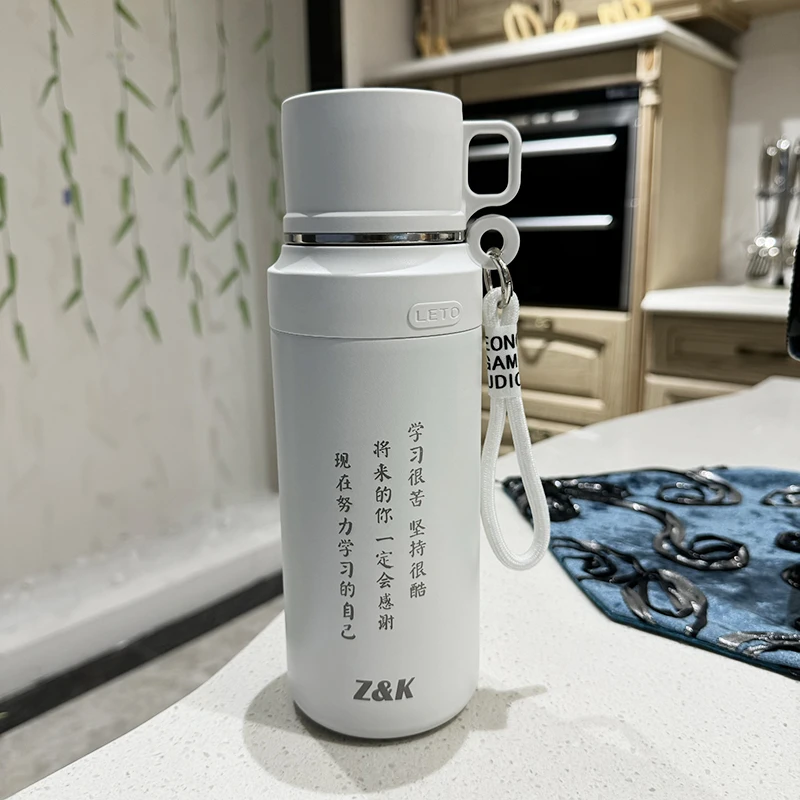 【定制】潮牌ZK轻奢焖茶杯316不锈钢便携直饮真空水杯800ml