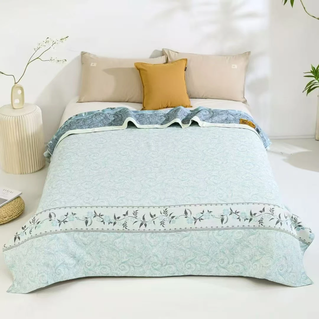 【曼韵三件套】200*230cm高端A类轻奢 汉麻纱布床盖凉席吸汗透气