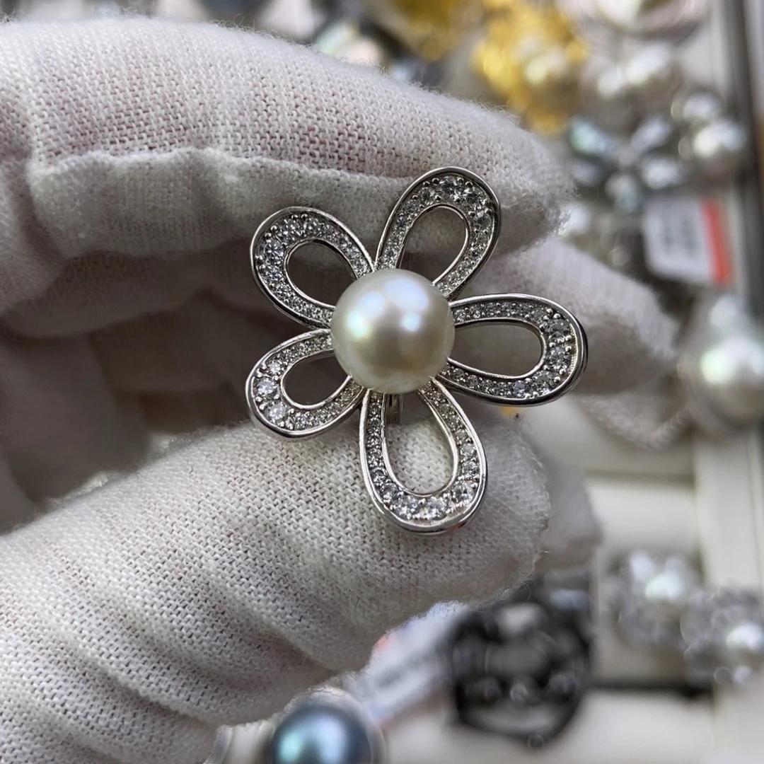 海水珍珠戒指银S925镶嵌