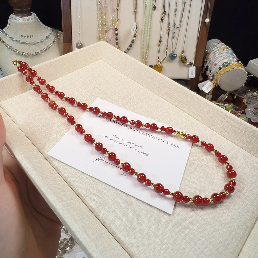 未镶嵌手链水晶红玛瑙项链