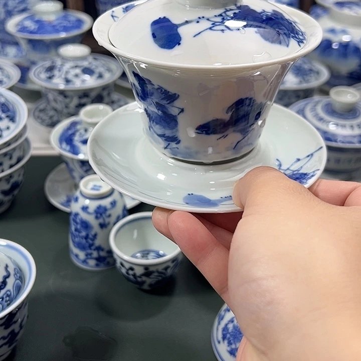 微瑕柴窑国画马蹄大三才