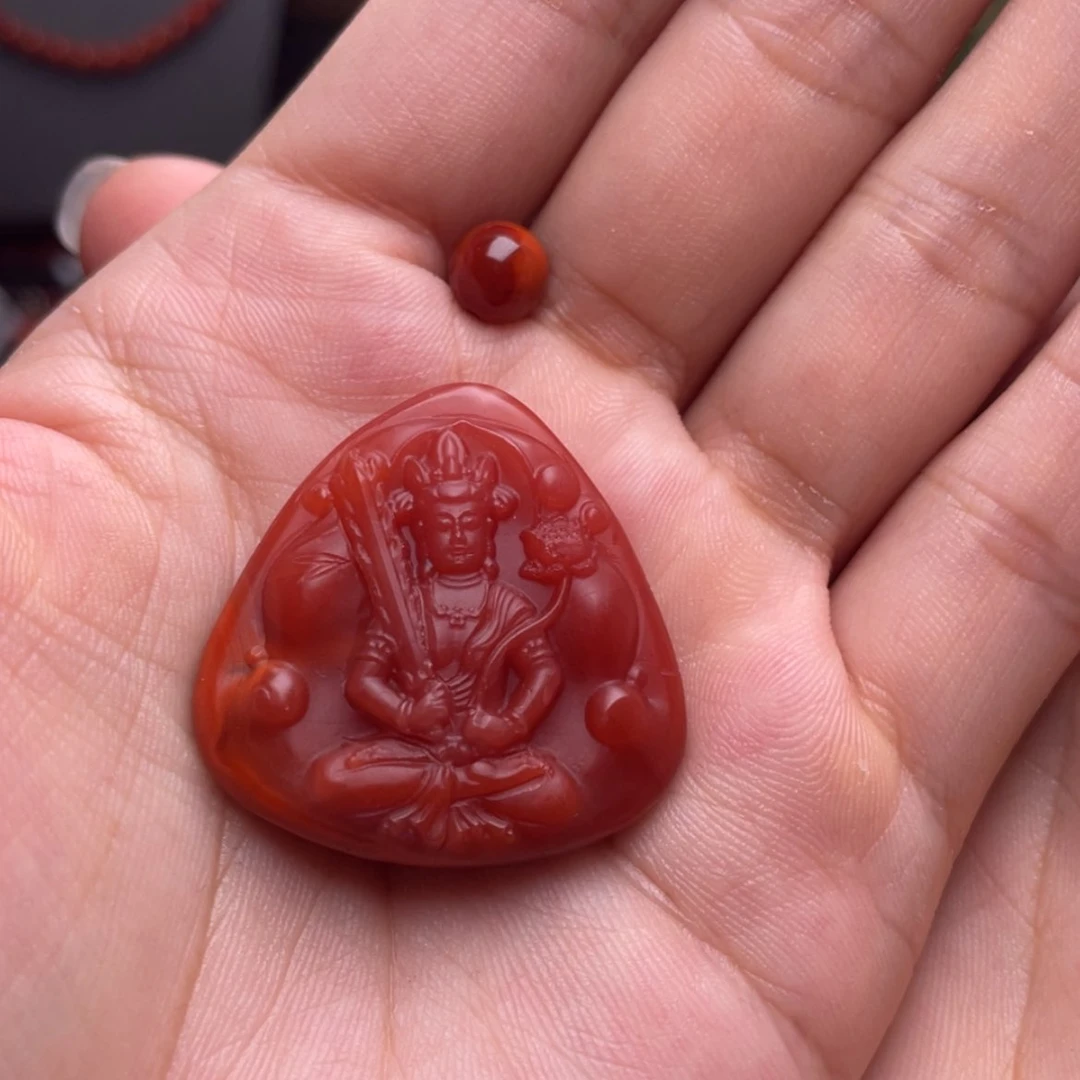 【闪购商品】南红玛瑙虚空藏菩萨未镶嵌-****来