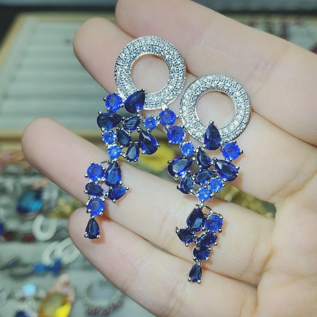 【闪购商品】托帕石耳饰银S925镶嵌