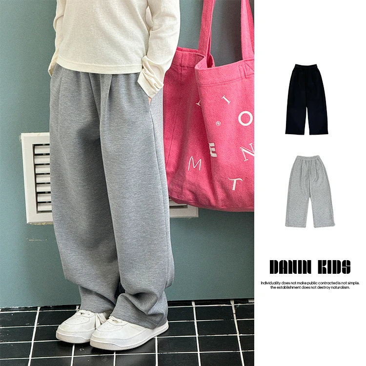 【嗒囜】女童小女孩洋气韩范春季直筒裤长裤中大童宽松休闲裤子卫裤