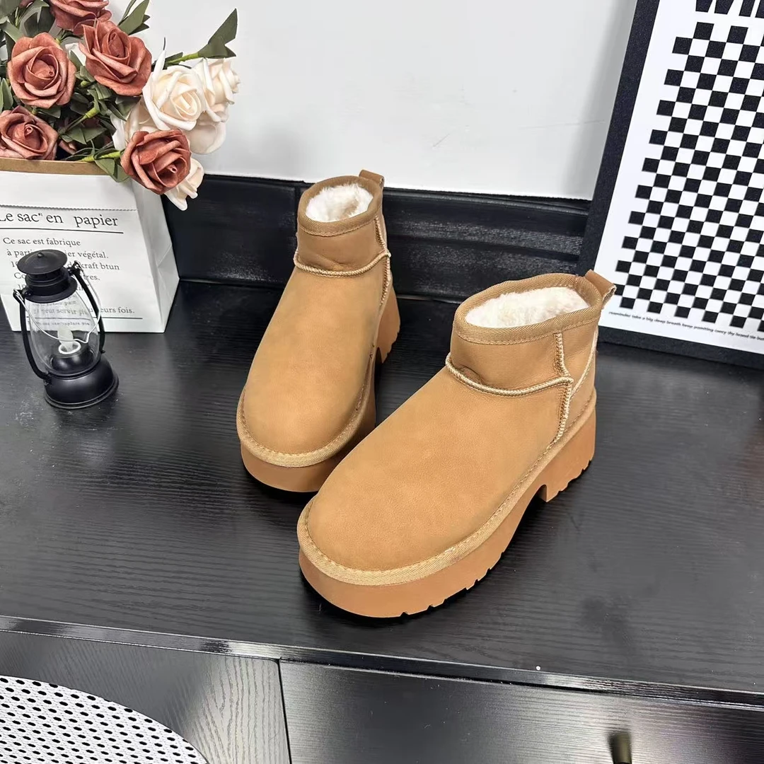 冬季新款时尚休闲女鞋潮流百搭雪地靴保暖厚底舒适862-1
