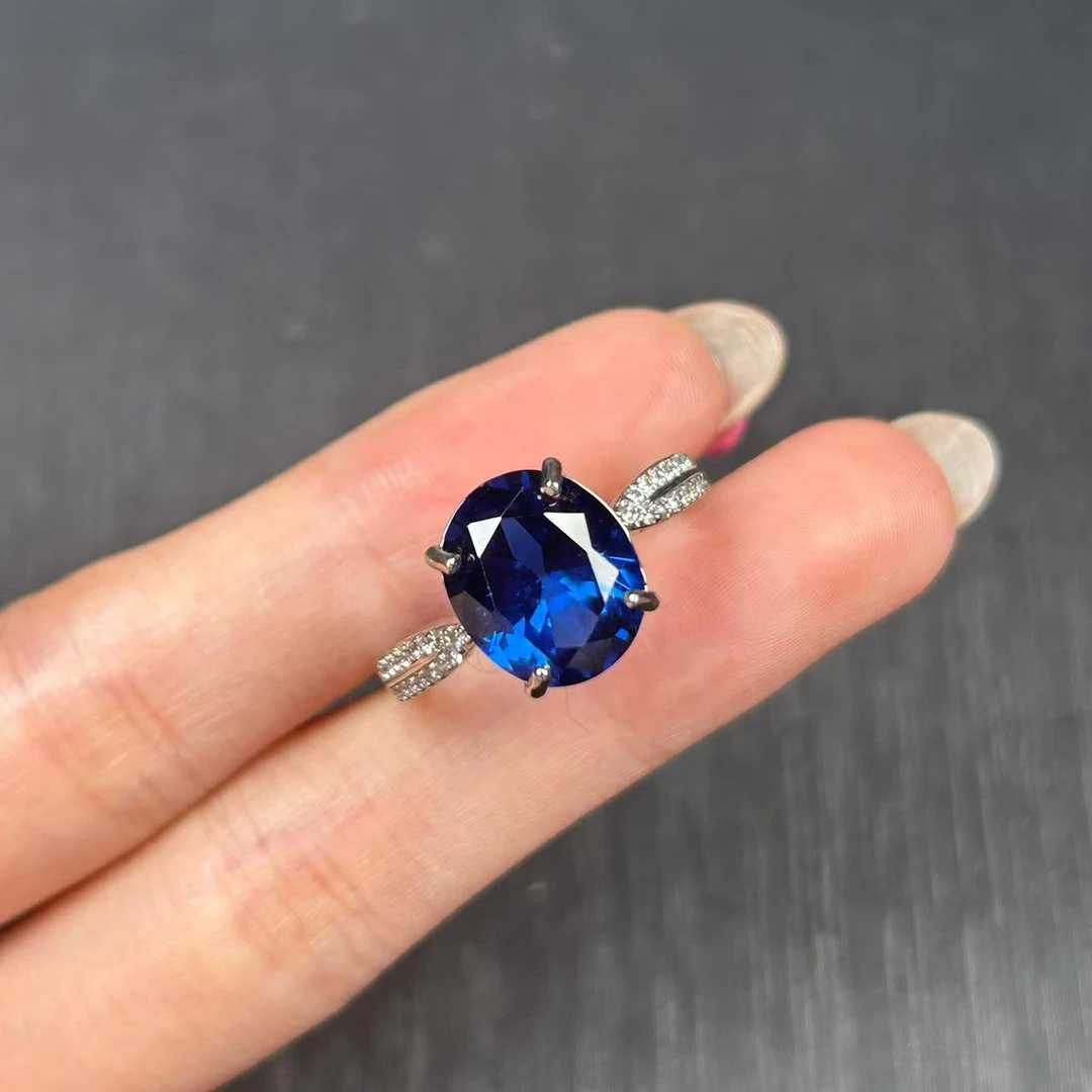 阿鲁沙-典藏高奢培育蓝宝石-精工合金培育戒指727