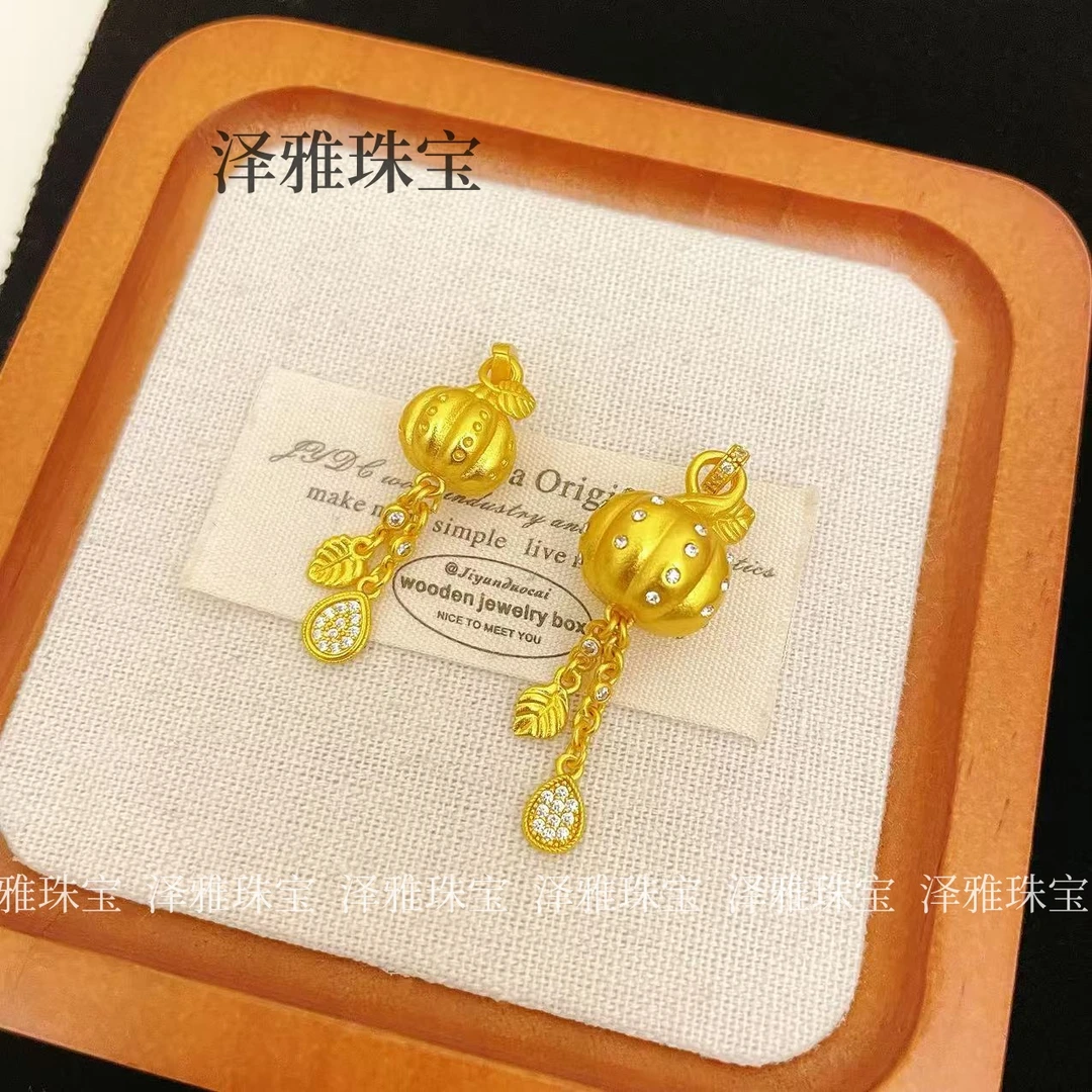 铜合金锆石吊坠 南瓜流苏硕果累累金瓜吊坠万事不南（难）金坨挂坠
