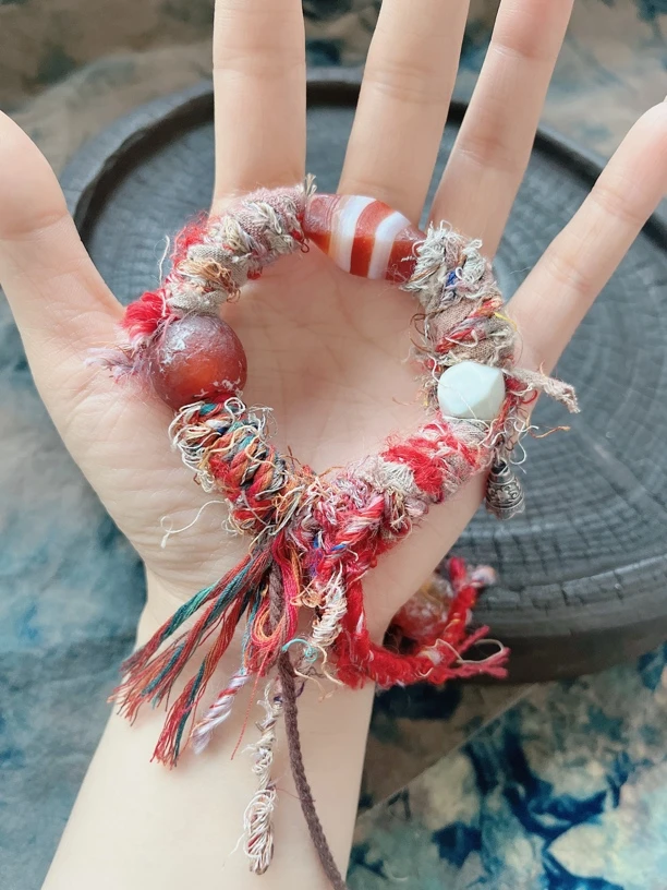 复古编绳设计男女百搭、DIY串珠手工编绳手串、DIY编绳材料包时尚