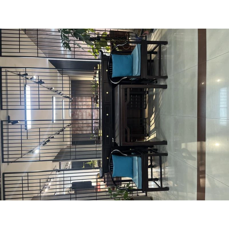 乌金色新中式中堂轻奢古典实木农村客厅堂屋家具条案四件六件套