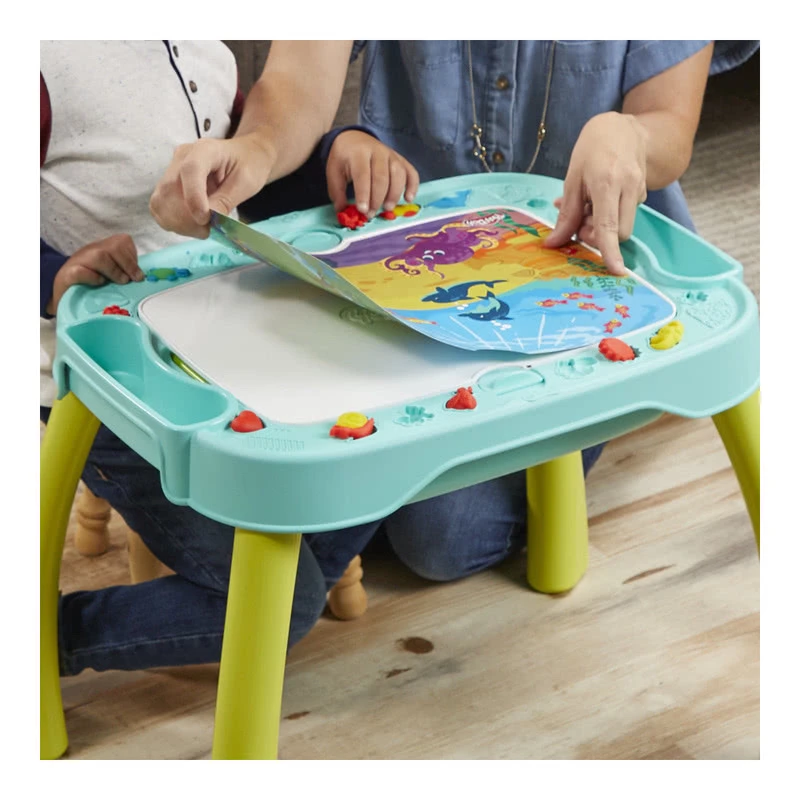 培乐多创意彩泥游戏桌套装 含游戏桌1，5个模具，6罐彩泥土互动礼物