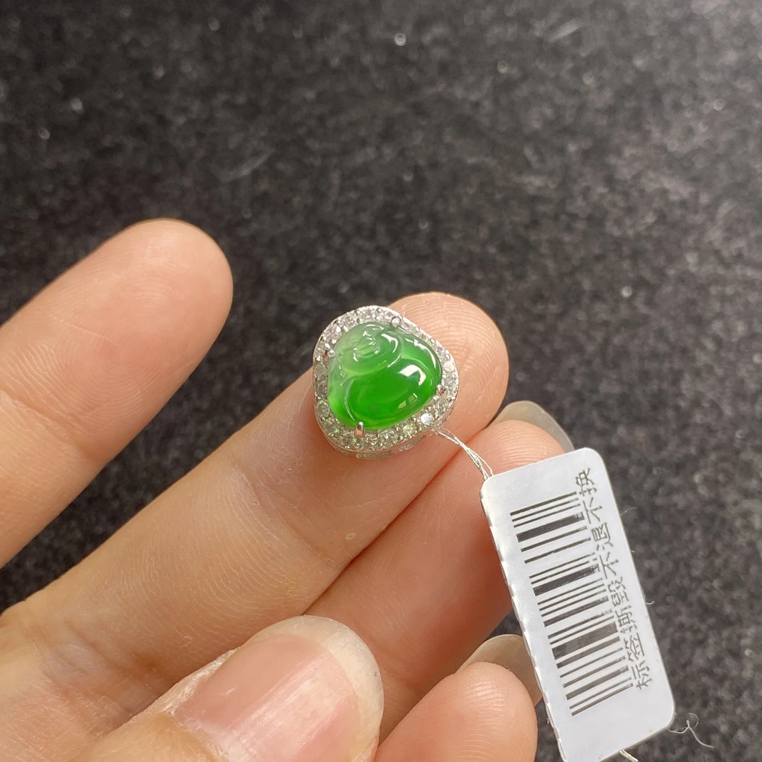 危料专卖天然翡翠a货佛公提溜转运珠