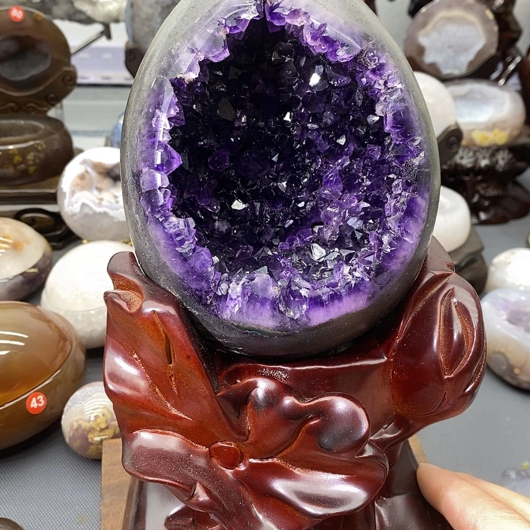 未镶嵌紫晶摆件帝王紫龙蛋
