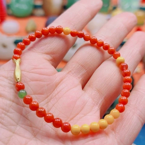 南红玛瑙手链未镶嵌