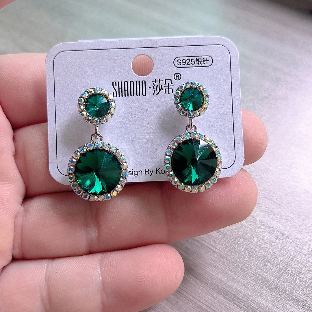 铜合金仿水晶耳饰 莎朵饰品施华耳钉气质百搭耳坠简约耳环耳饰