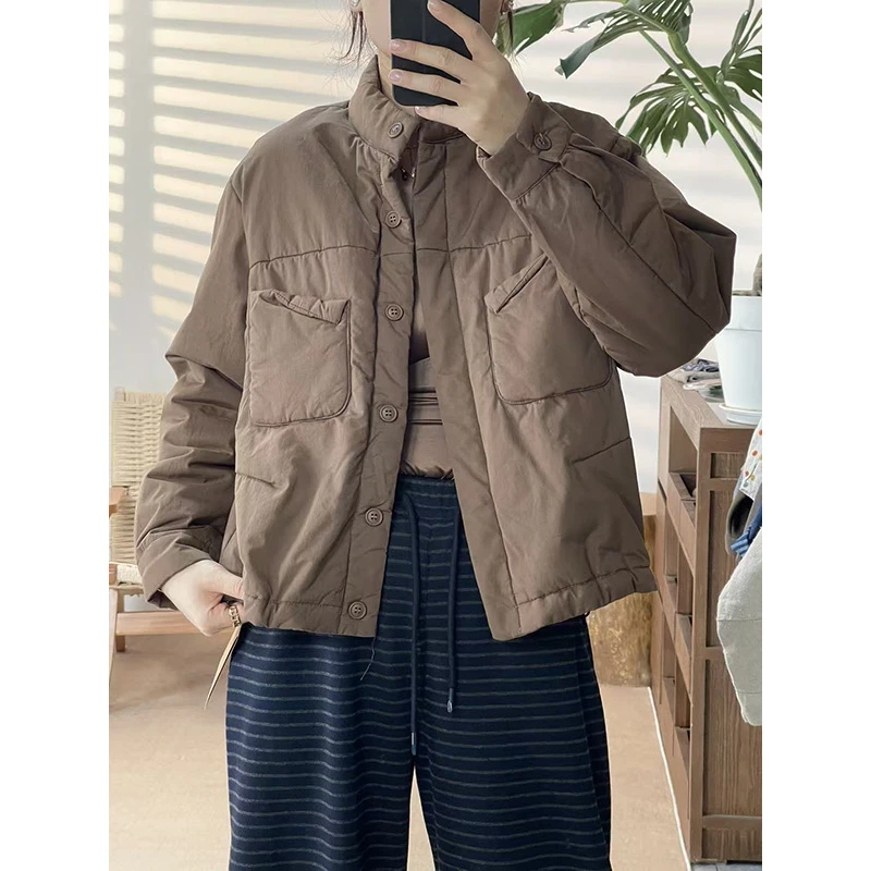 DaoZi/丹丹 时尚棉服立领口袋外套9328