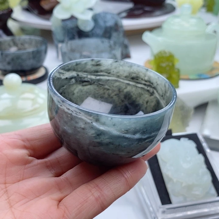 岫玉四大名玉茶杯60c c未镶嵌