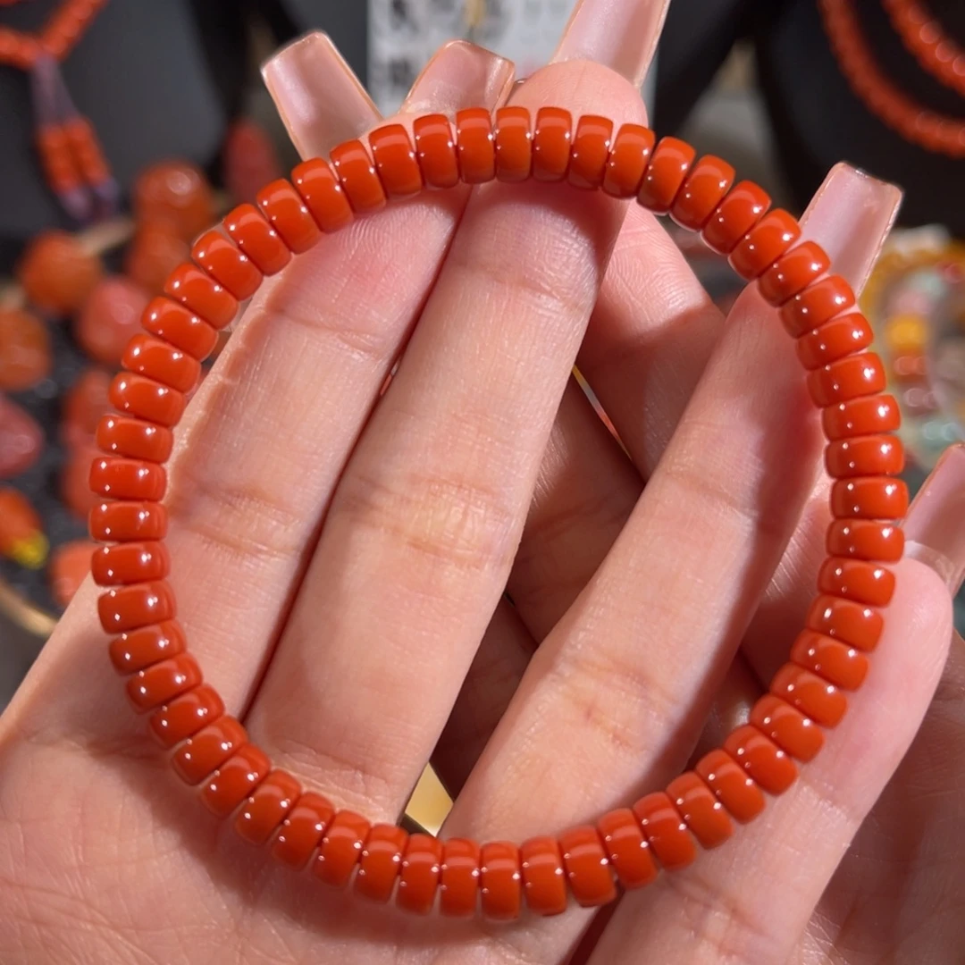 南红玛瑙未镶嵌直切药片 6mm