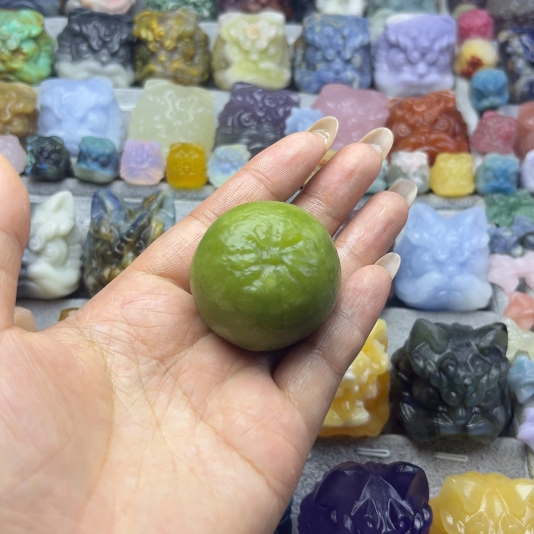石英石磁石醒狮手把件