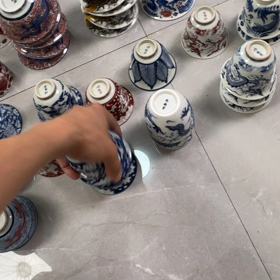 摆件青花一路连科铃铛杯