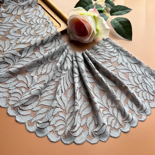 欧式浅灰色深灰色弹力蕾丝花边辅料裙边服装拼接布料短袖DIY材料