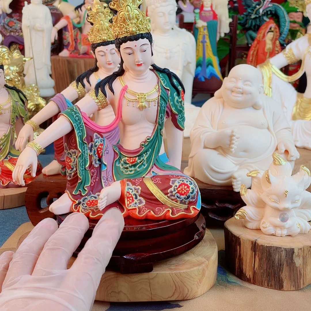 勇***心石材自在观音摆件