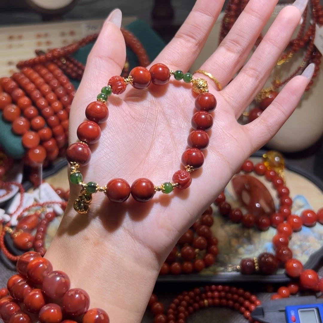 南红玛瑙未镶嵌手链10mm