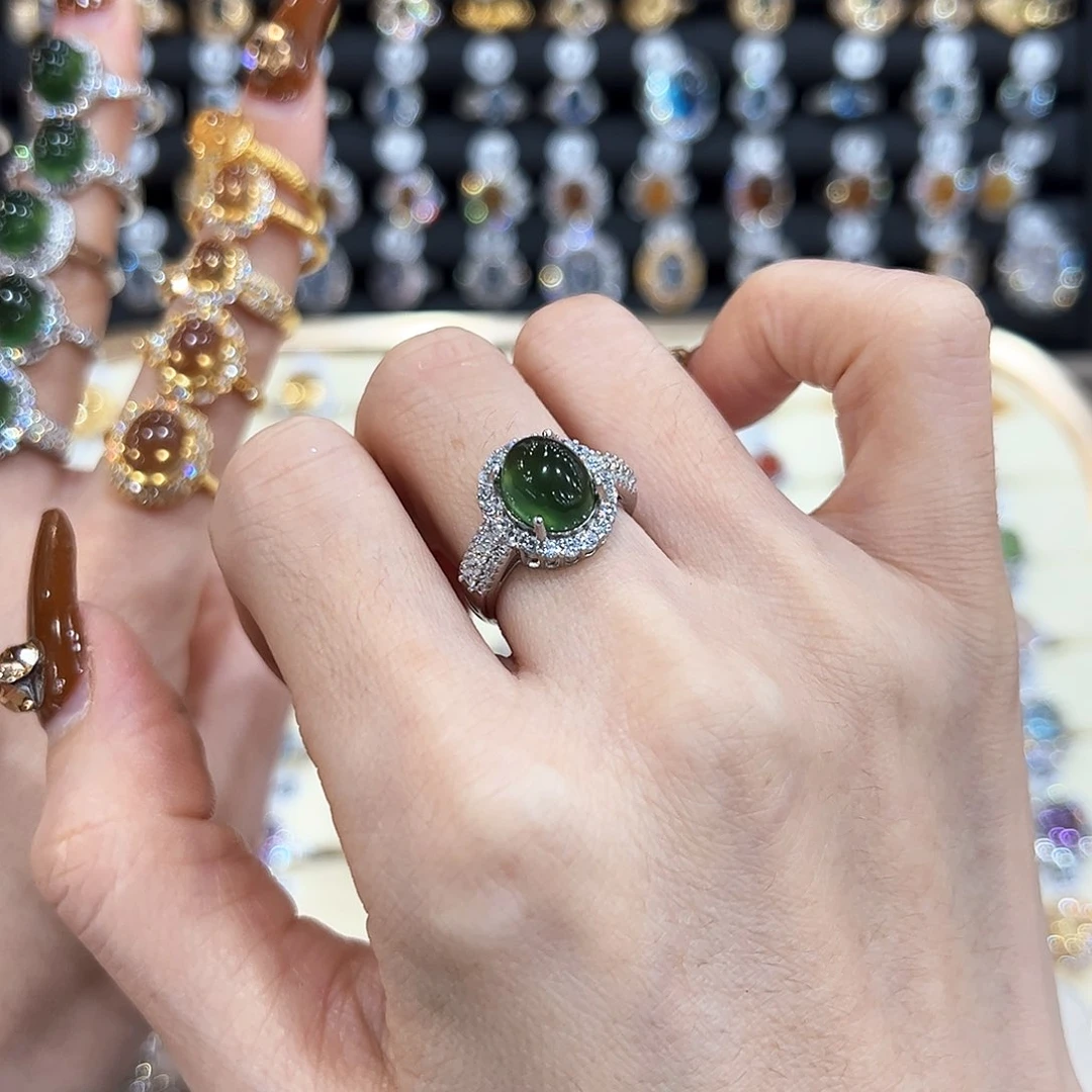 水晶金色拖不保色介意慎拍银托不掉色银S925镶嵌門*闫