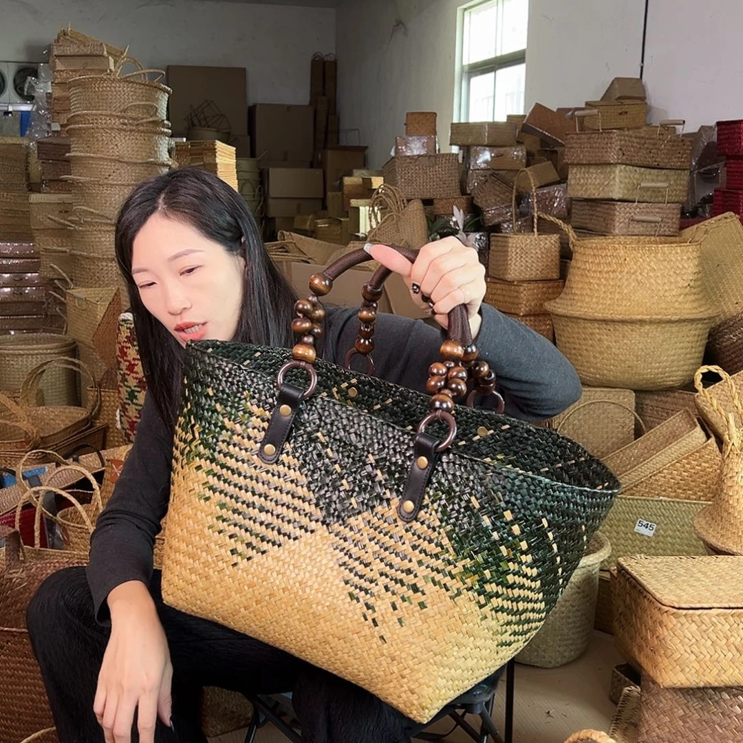 草编草编包/草编收纳盒带瑕疵