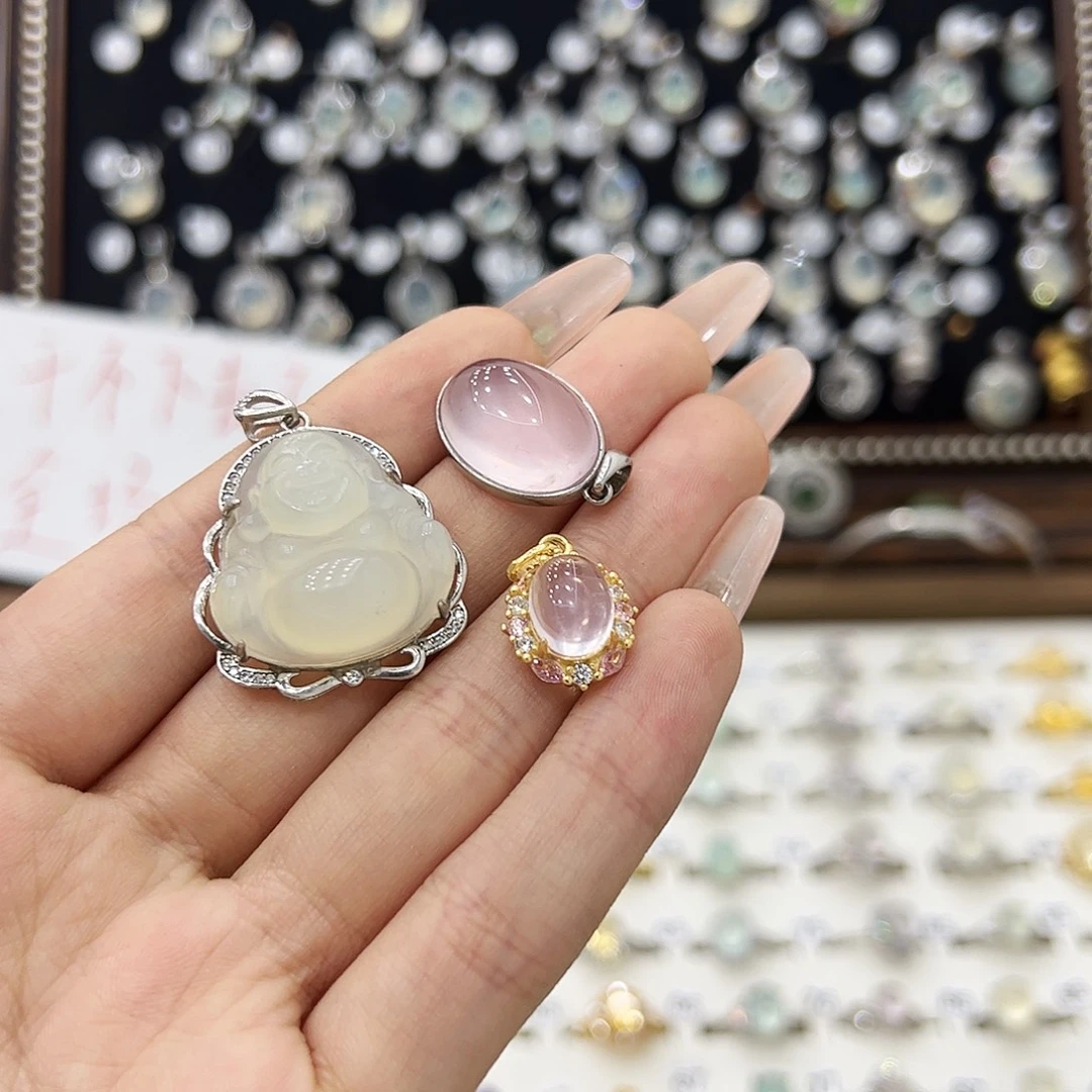 ****蛇纹石玉银S925镶嵌戒指