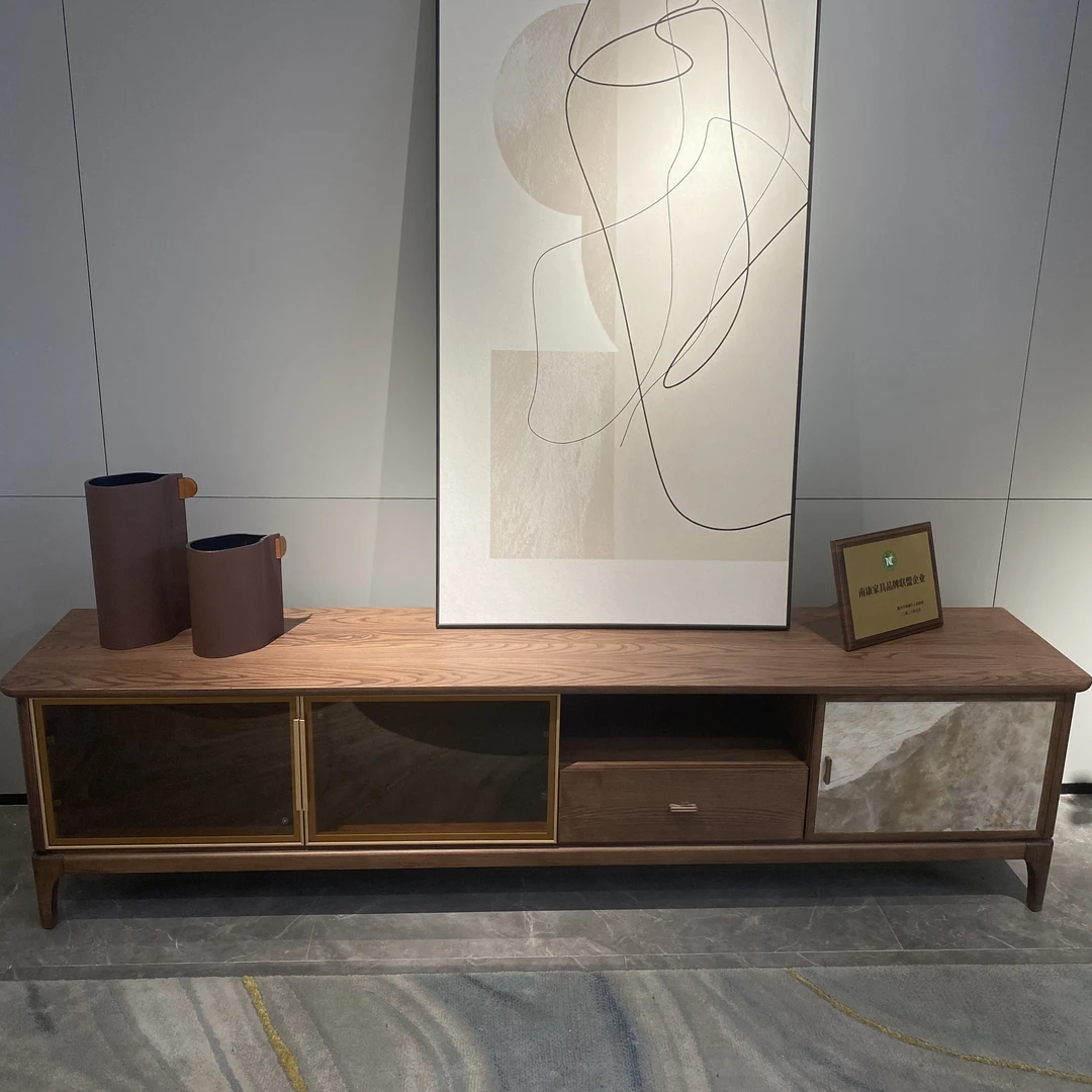 MJ01-15#实木电视柜白蜡木电视柜客厅储物电视机柜现代简约电视柜