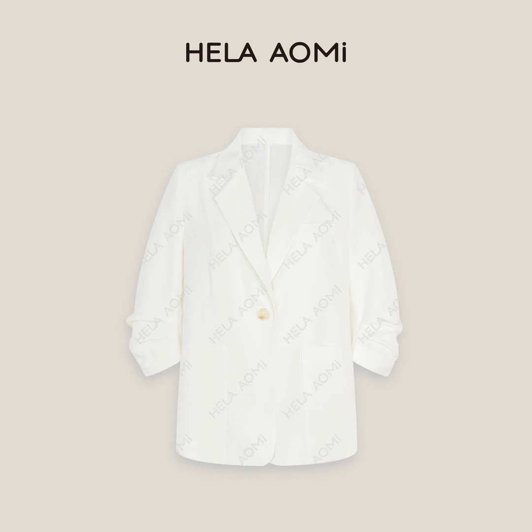 HELAAOMI“100%醋纤 醋酸西装”轻薄透气设计感西装外套CY5BN00131