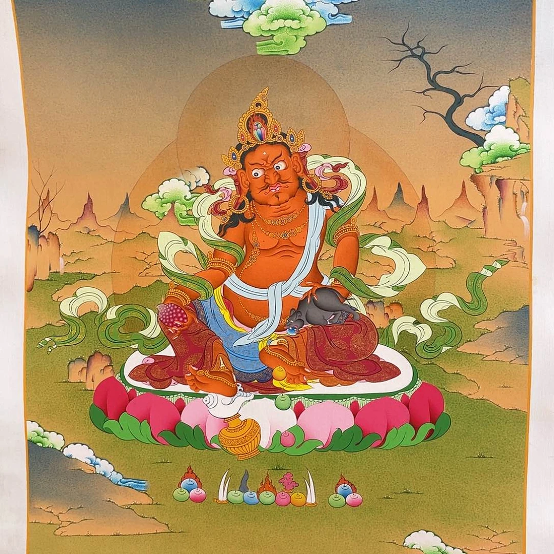 卷轴画黄财手绘矿料唐卡
