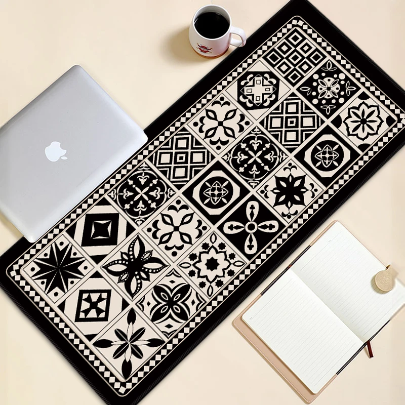 美式复古中古风鼠标垫超大高颜值ins风办公桌垫子女生电脑垫定制