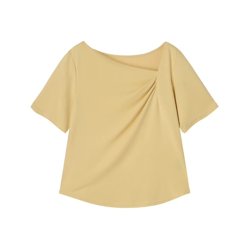 PLUSMALL 不规则显瘦百搭结构短袖T恤PLUS2504124