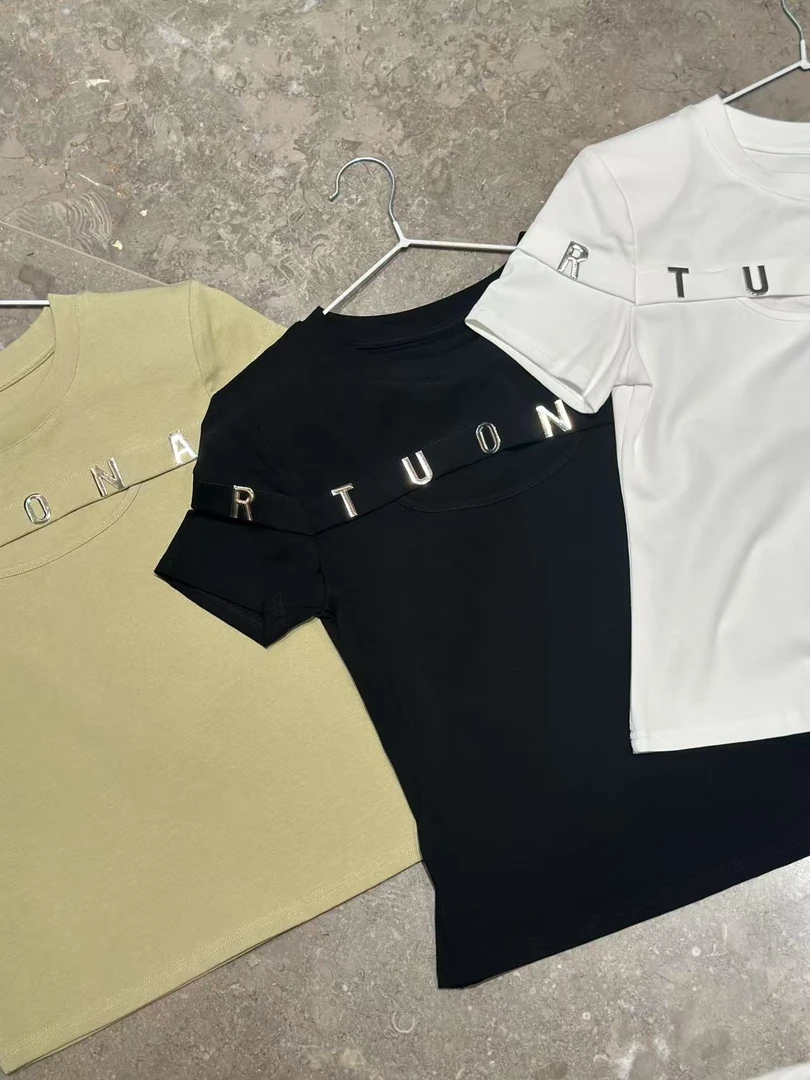 DOUWU【黑白芥末绿体恤】13835