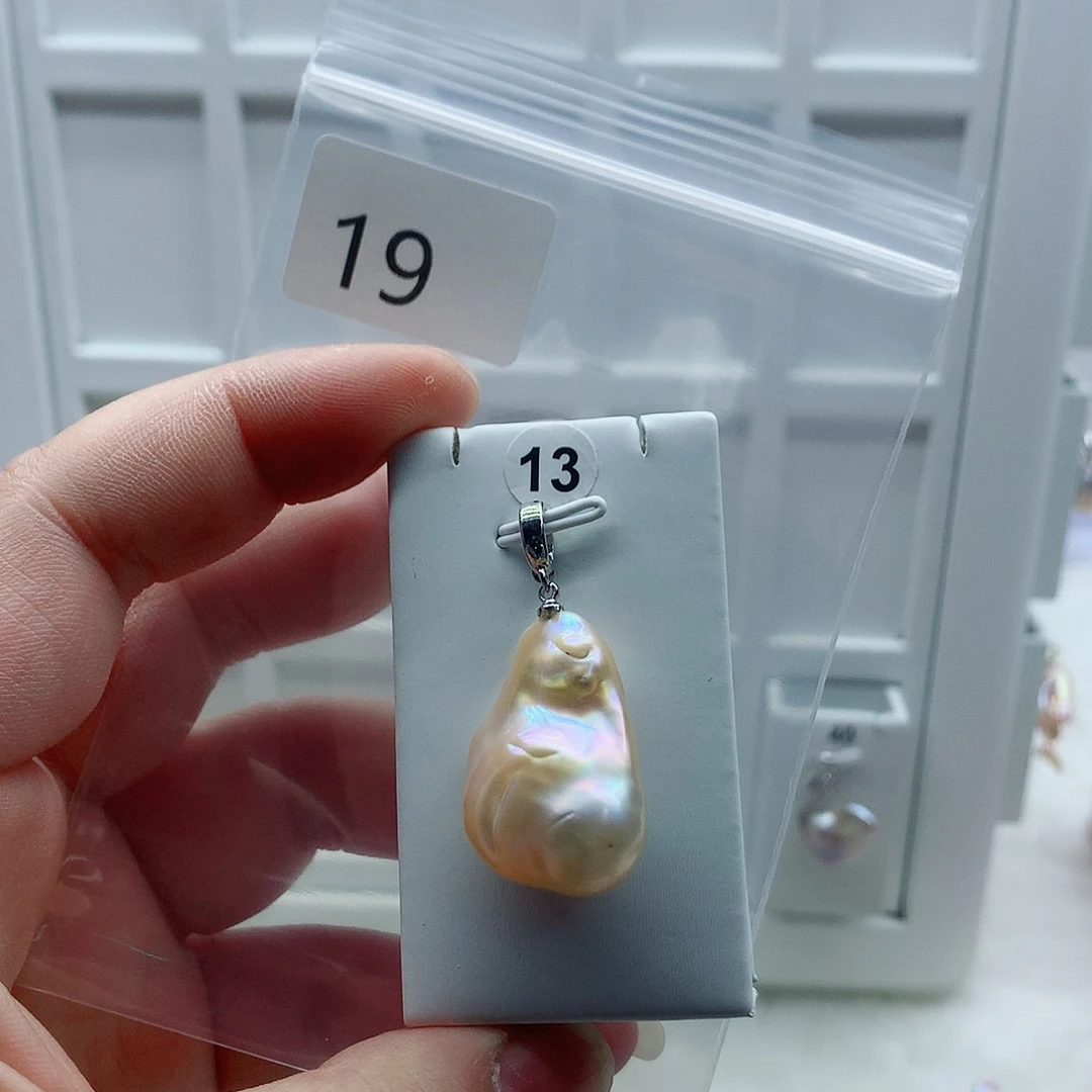 合金吊坠(不含链)淡水珍珠