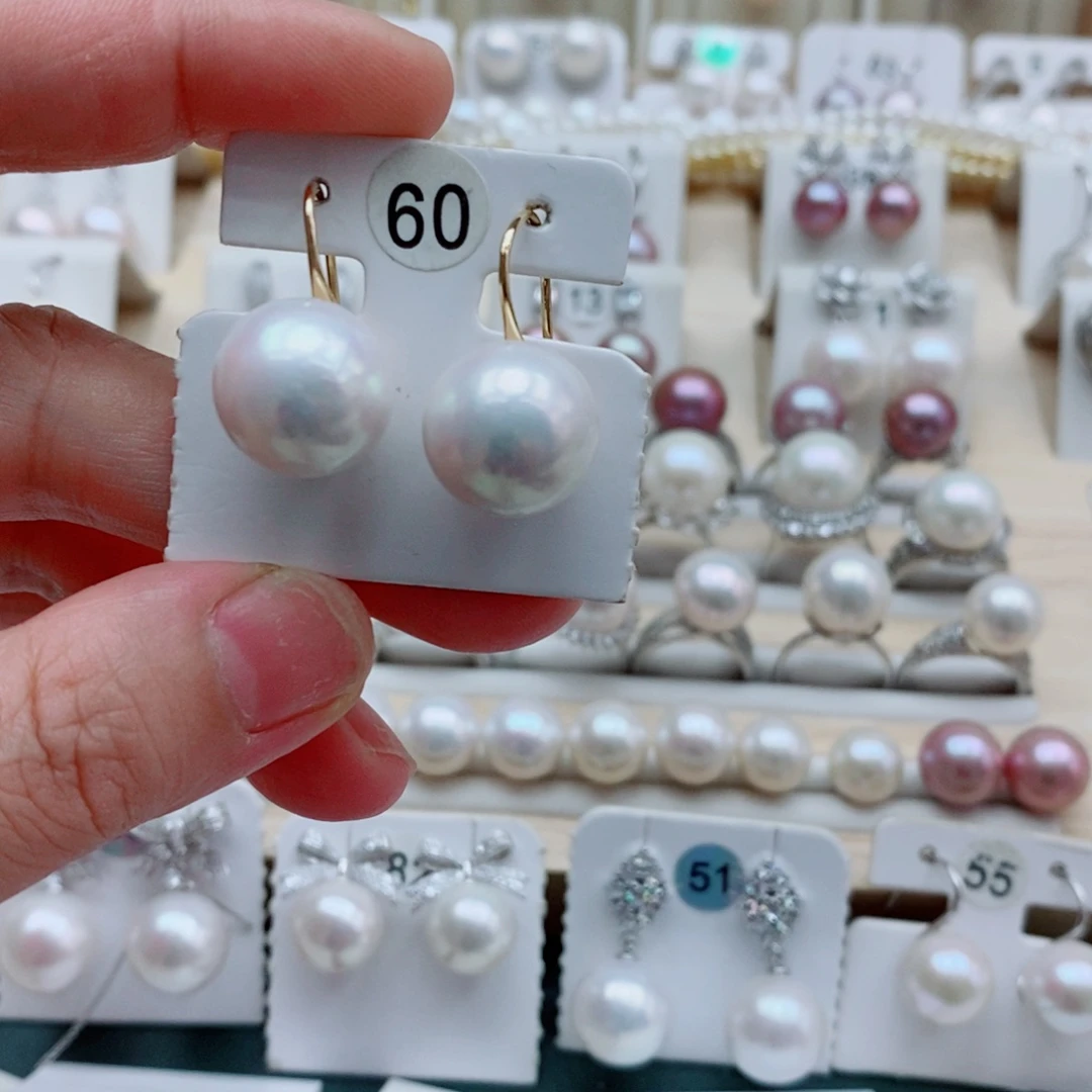 *****银S925镶嵌耳饰淡水珍珠