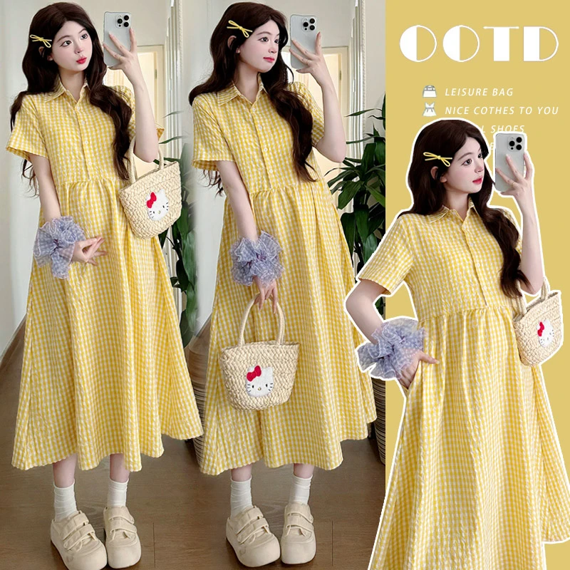 洋气时尚孕妇装夏季新款爆款韩系减龄小清新温柔高级孕妇连衣裙女