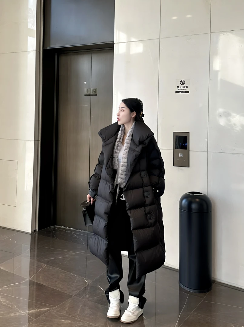 【白鹅绒】大长款女冬季新款加厚显瘦保暖外套时尚宽松1731