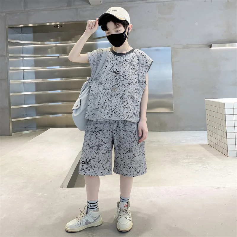 男童夏装无袖套装2025新款夏季中大儿童装运动衣服夏款帅气背心潮