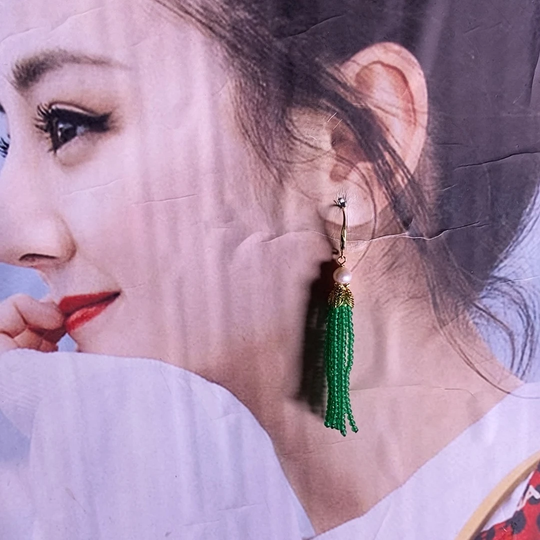 银S925镶嵌翡翠耳饰81