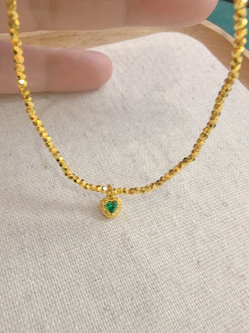 足金999爱心蹦迪珠手串手链5G黄金手链精致百搭黄金手串