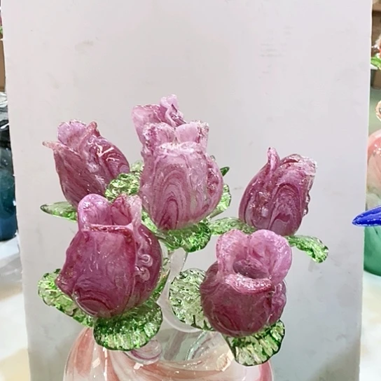 琉璃花瓶高45厘米宽9厘米