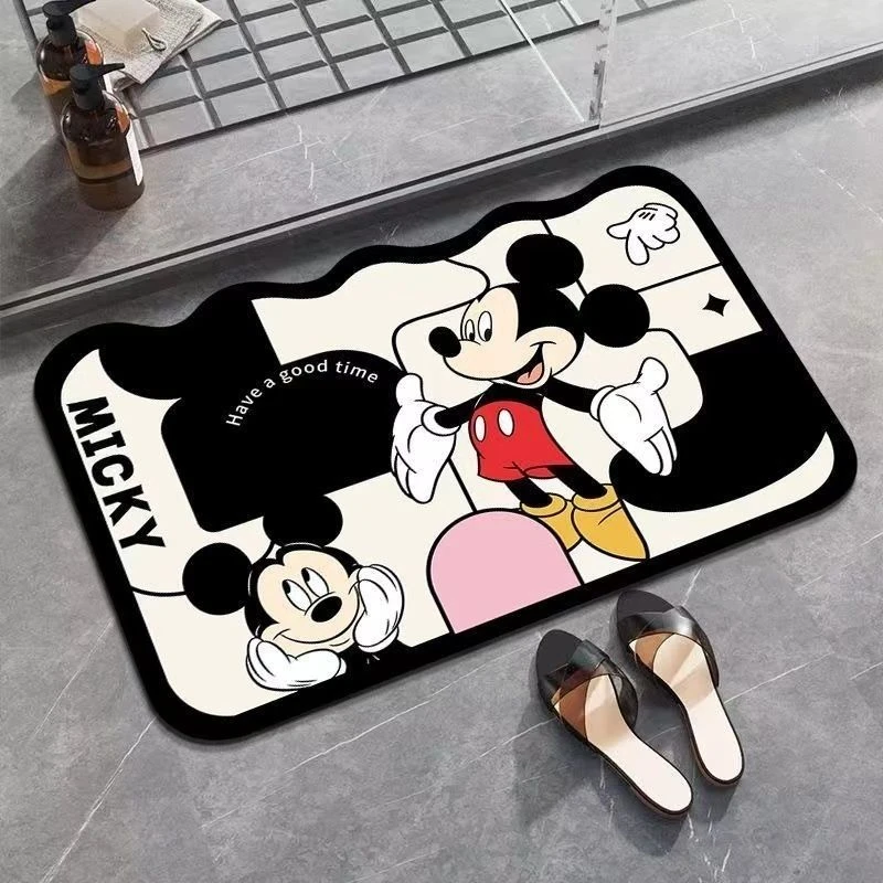 【波浪纹异形米奇50*80cm】硅藻泥地毯厨房走廊防滑可剪吸水垫