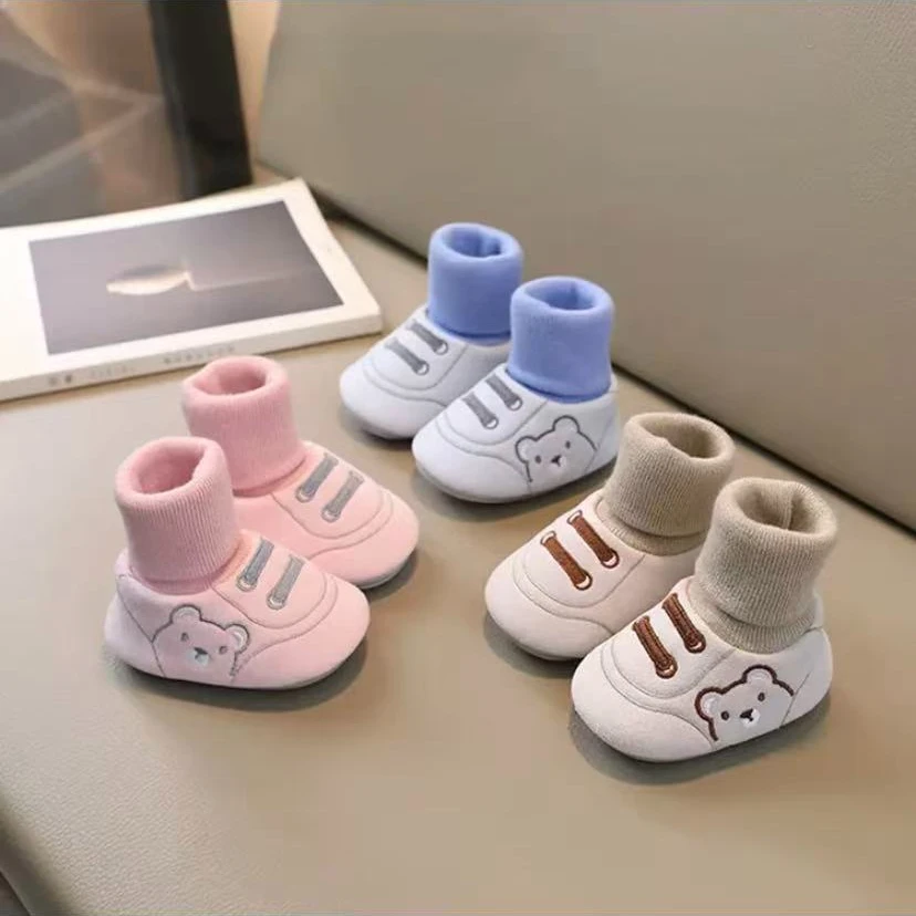 婴儿鞋子春秋冬6-12个月0-1岁鞋保暖棉鞋软底学步袜男女宝宝不掉R