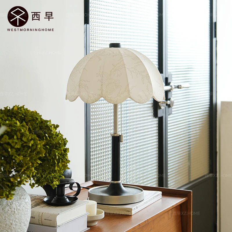 听雨美式客厅卧室台灯法式复古风家用轻奢创意高级感装饰床头灯