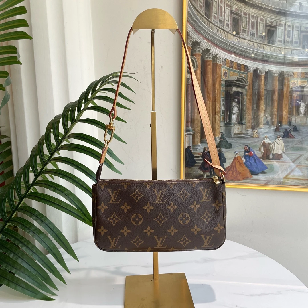 95新 LouisVuitton/路易威登 多宝二奢/57147/大麻将芯片肩带后配