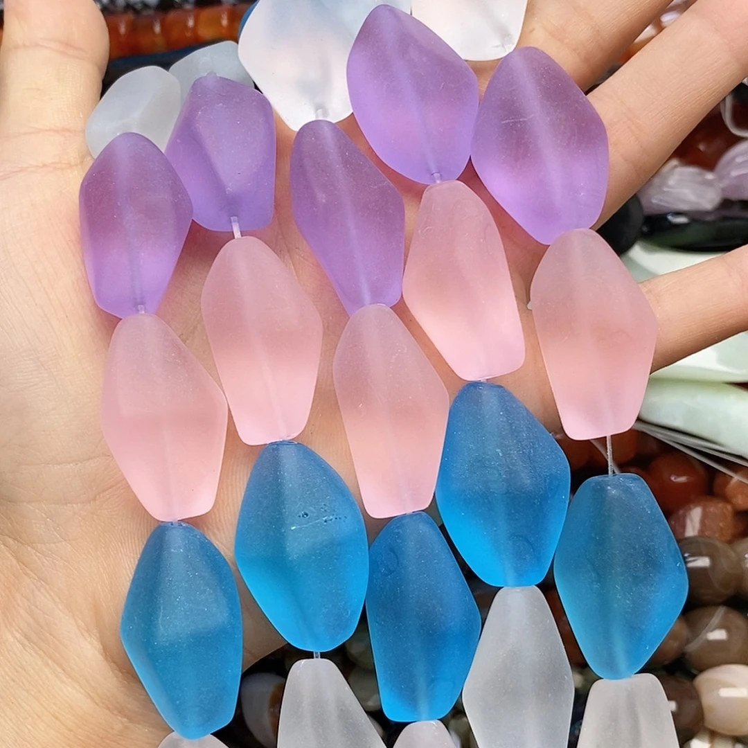玛瑙/玉髓未镶嵌珠宝半成品磨砂琉璃一条